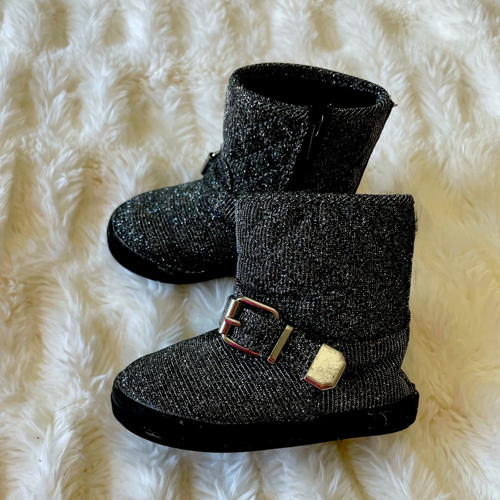 Stuart Weitzman infant booties.